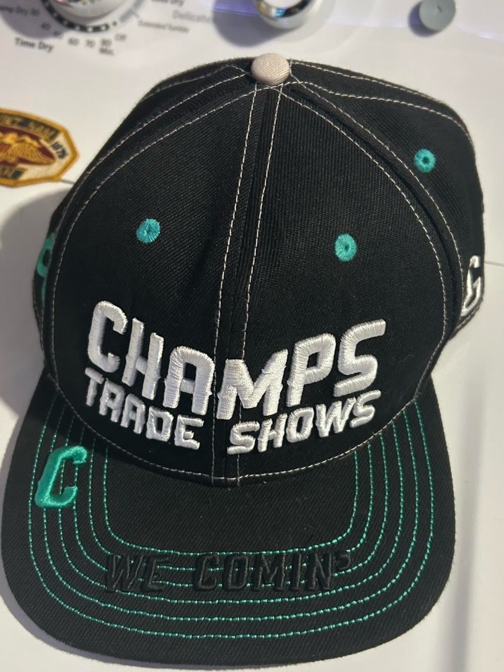 Champs Trade Show SnapBack Hat With Pins Pre Owned
